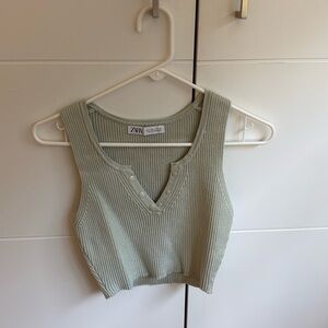 Zara sage green vest top size XS